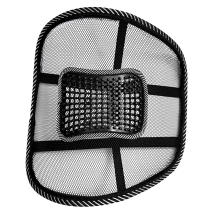 Mesh lumbar back support for office chair or car seat